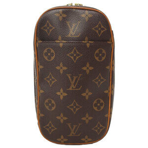 Louis Vuitton Monogram Leather Brown Pochette Ganjou Body Bag